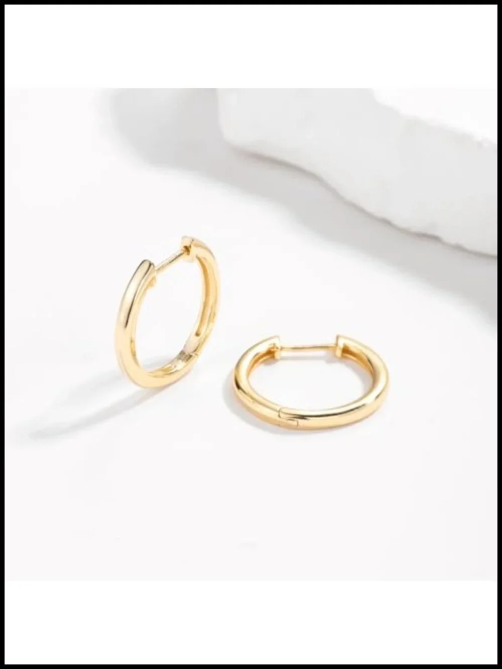 14K Yellow Gold Huggie Hoop Earrings Women Dainty Small Hoops Hypoallergenic
